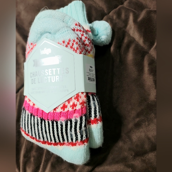 NEW Indigo Kids Non-Skip Pom-Pom Reading Socks Size S - M - Picture 8 of 9